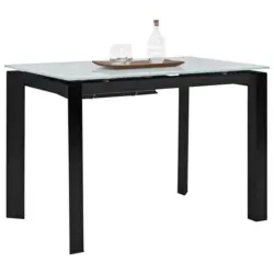 Esstisch in Metall, Glas 180-240/100/77 cm