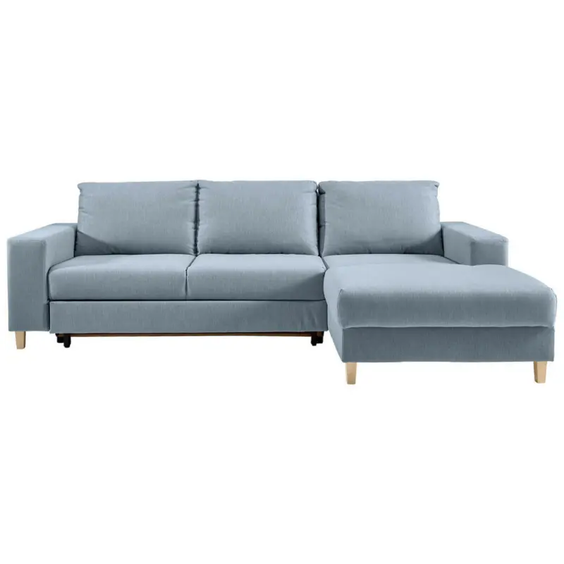 Ecksofa in Webstoff Hellblau