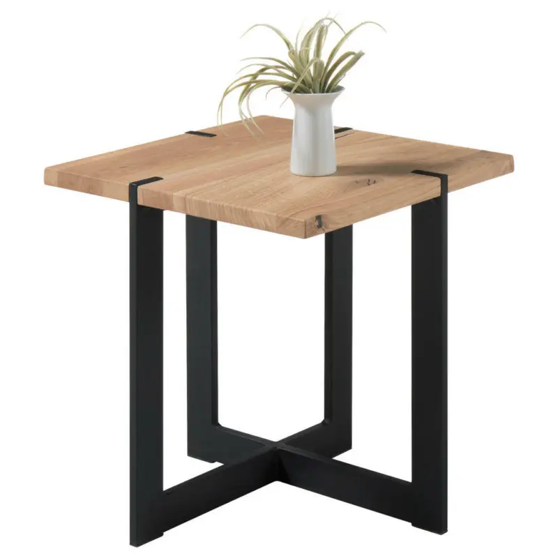 Couchtisch in Holz, Metall 45/45/50 cm