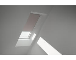 VELUX Verdunkelungsrollo uni hell-taupe manuell Rahmen weiß DKL M06 4580SWL