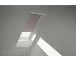VELUX Verdunkelungsrollo uni hell-taupe manuell Rahmen weiß DKL U31 4580SWL