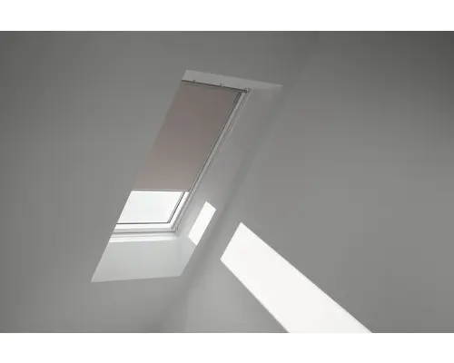 VELUX Verdunkelungsrollo uni hell-taupe manuell Rahmen weiß DKL U31 4580SWL
