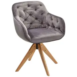 Armlehnstuhl in Eisen Velours