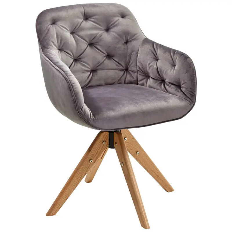 Armlehnstuhl in Eisen Velours