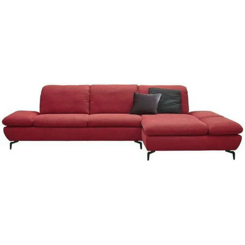 Ecksofa in Chenille Rot