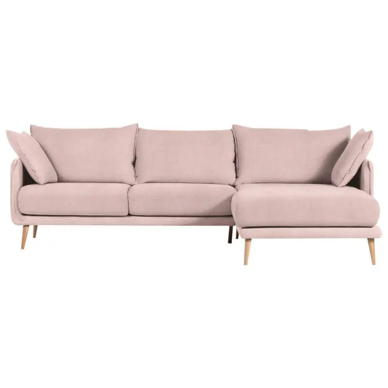 Ecksofa in Mikrofaser Rosa