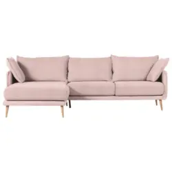 Ecksofa in Mikrofaser Rosa