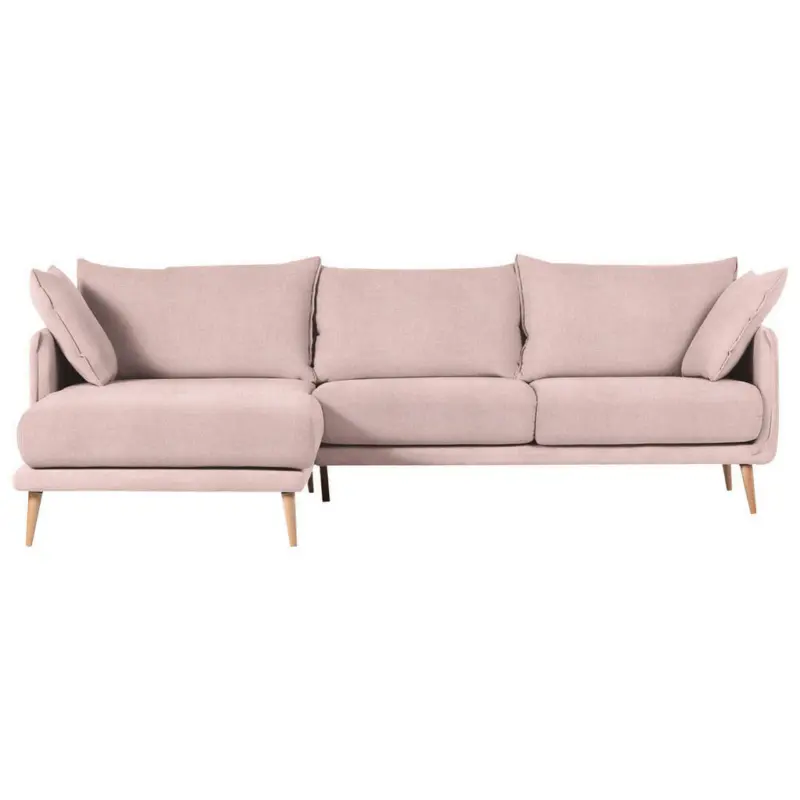 Ecksofa in Mikrofaser Rosa