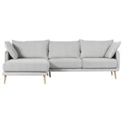 Ecksofa in Mikrofaser Hellgrau