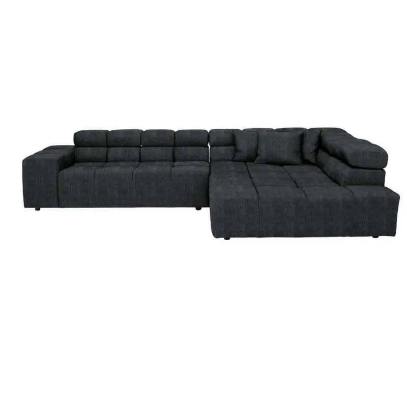Ecksofa in Flachgewebe Graphitfarben