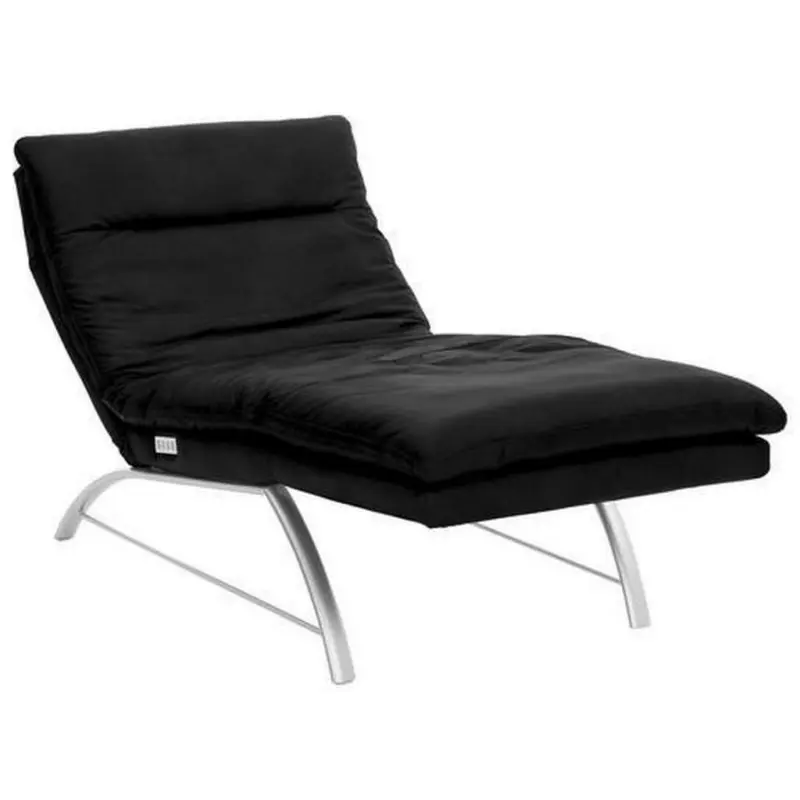 Relaxliege in Echtleder Schwarz