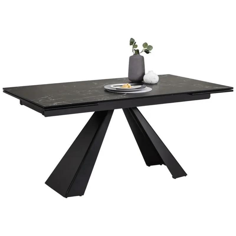 Esstisch in Metall, Glas, Keramik 160-240/90/76 cm