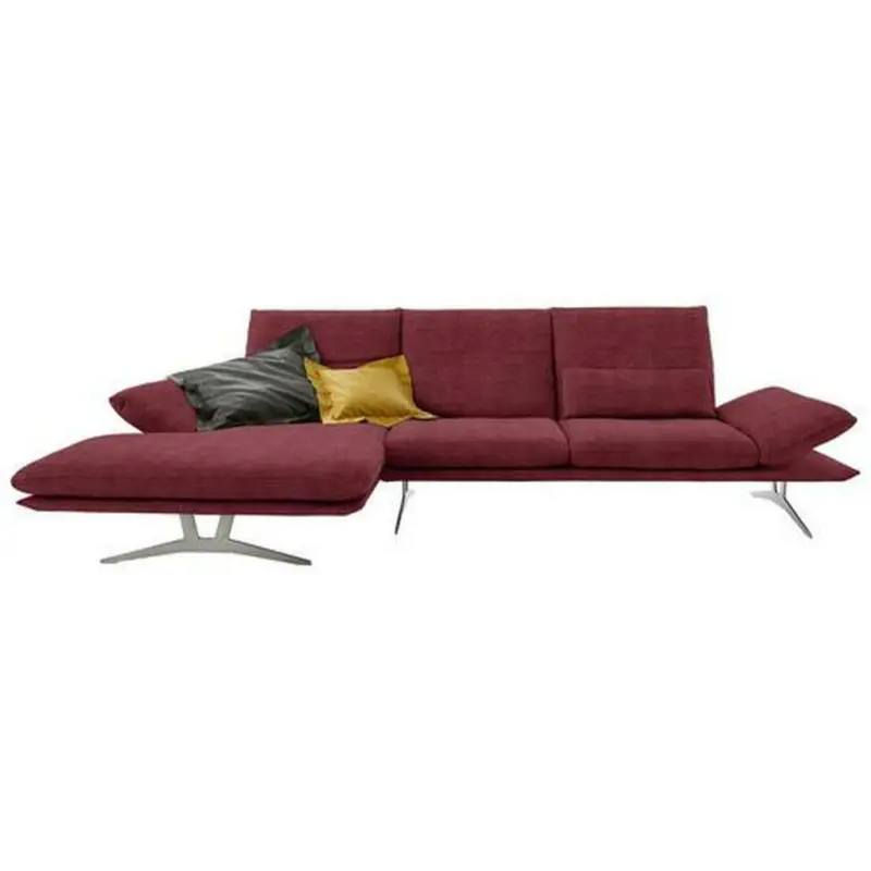 Ecksofa in Flachgewebe Bordeaux