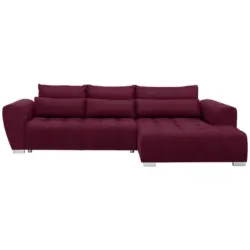 Ecksofa in Webstoff Rot