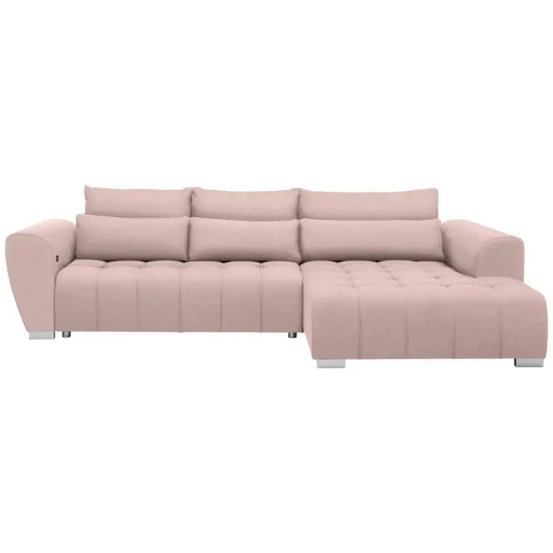 Ecksofa in Webstoff Rosa