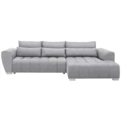 Ecksofa in Webstoff Hellgrau