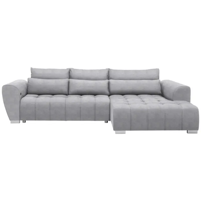 Ecksofa in Webstoff Hellgrau