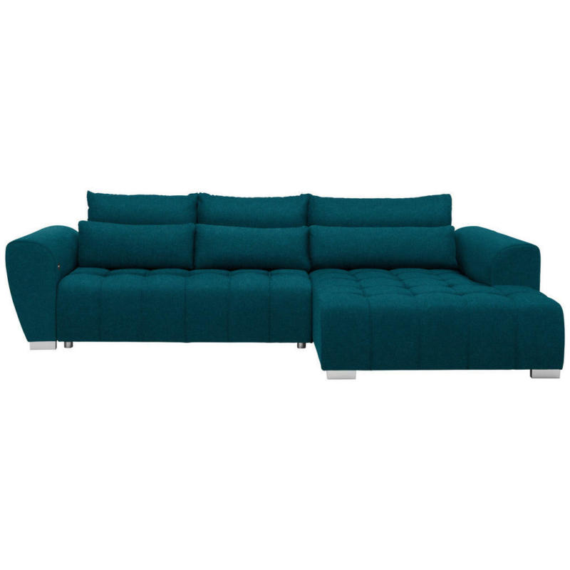 Ecksofa in Webstoff Petrol