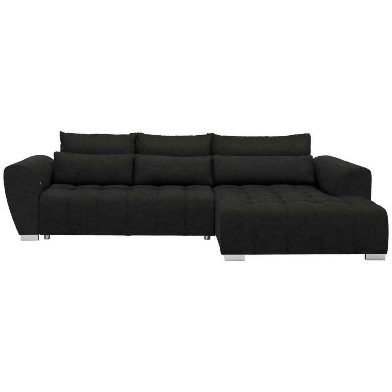 Ecksofa in Webstoff Schwarz