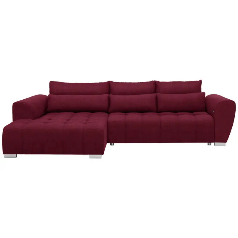 Ecksofa in Webstoff Rot