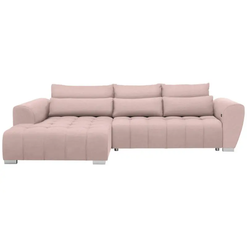 Ecksofa in Webstoff Rosa