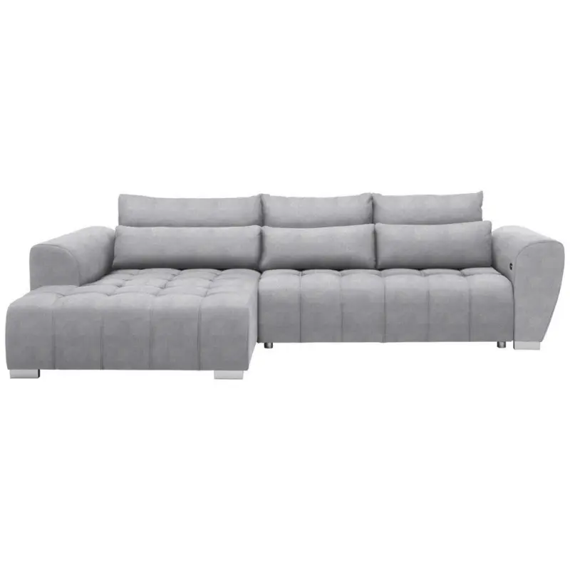 Ecksofa in Webstoff Hellgrau