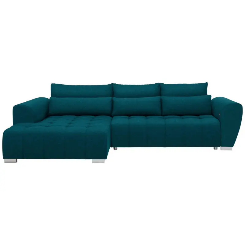 Ecksofa in Webstoff Petrol