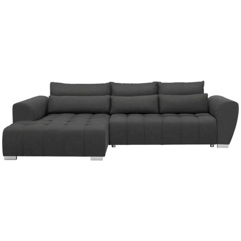 Ecksofa in Webstoff Dunkelgrau