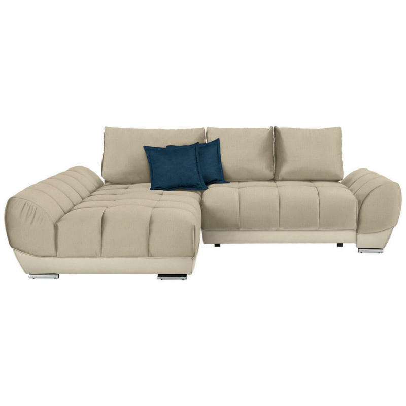 Ecksofa in Blau, Beige