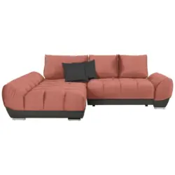 Ecksofa in Braun, Grau, Rosa