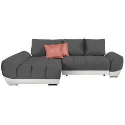 Ecksofa in Rosa, Weiß, Dunkelgrau