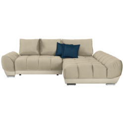 Ecksofa in Blau, Beige