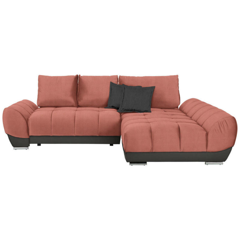 Ecksofa in Braun, Grau, Rosa