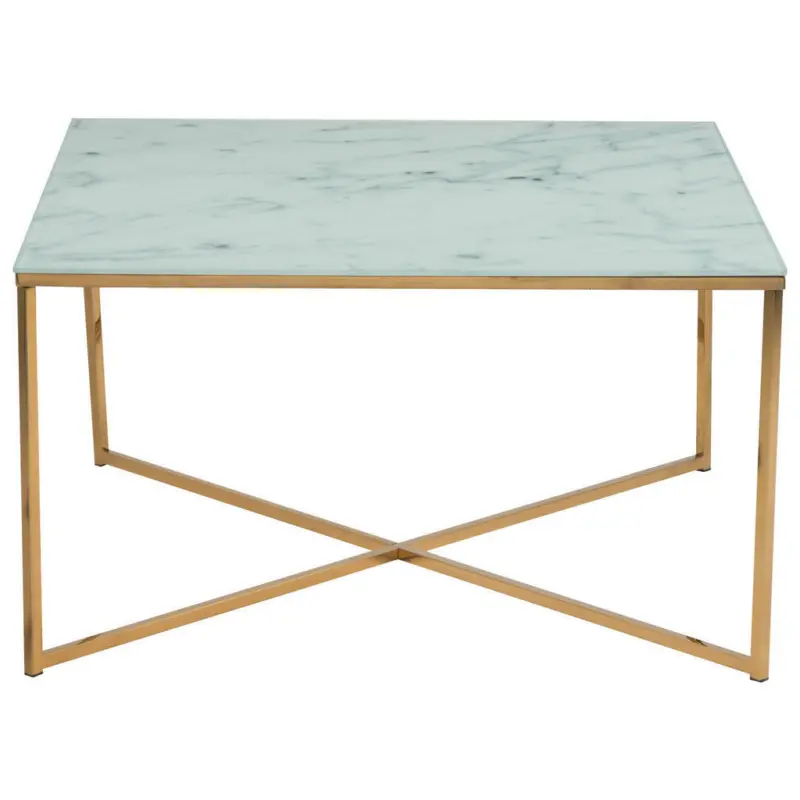 Couchtisch in Metall, Glas 80/80/45 cm