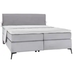 Boxspringbett 120/200 cm in Grau, Hellgrau