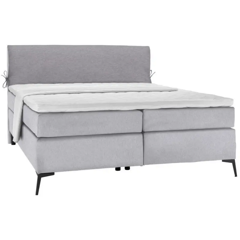 Boxspringbett 120/200 cm in Grau, Hellgrau