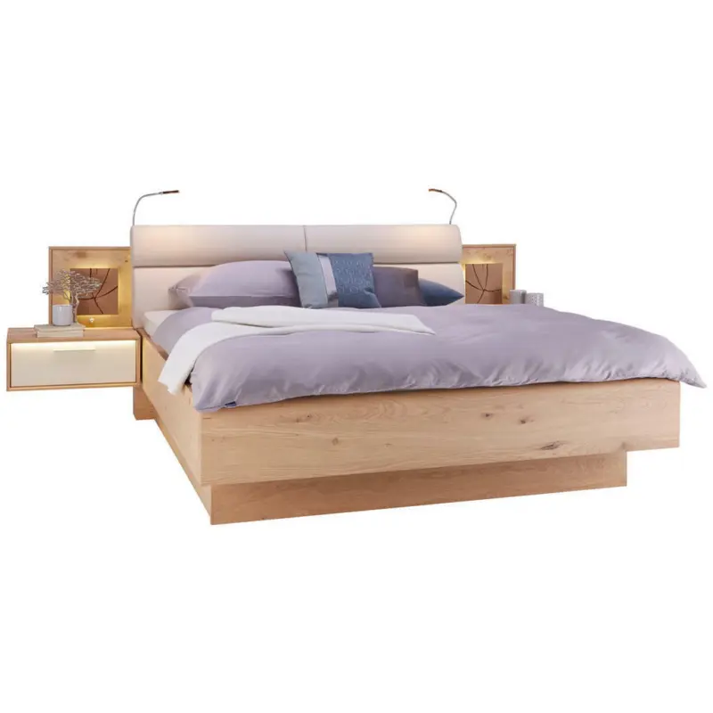 Bettanlage 180/200 cm in Eichefarben, Sandfarben