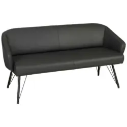 Sitzbank in Leder Schwarz