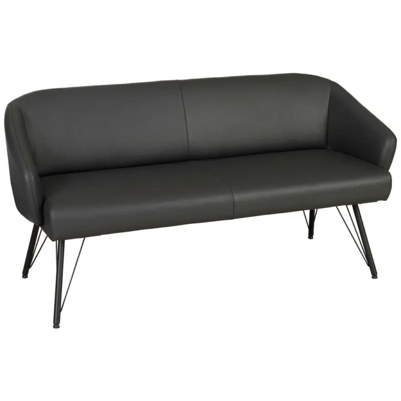Sitzbank in Leder Schwarz