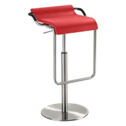 Barhocker in Metall, Kunststoff Rot, Chromfarben