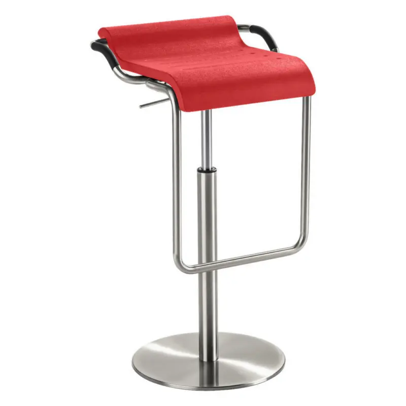 Barhocker in Metall, Kunststoff Rot, Chromfarben