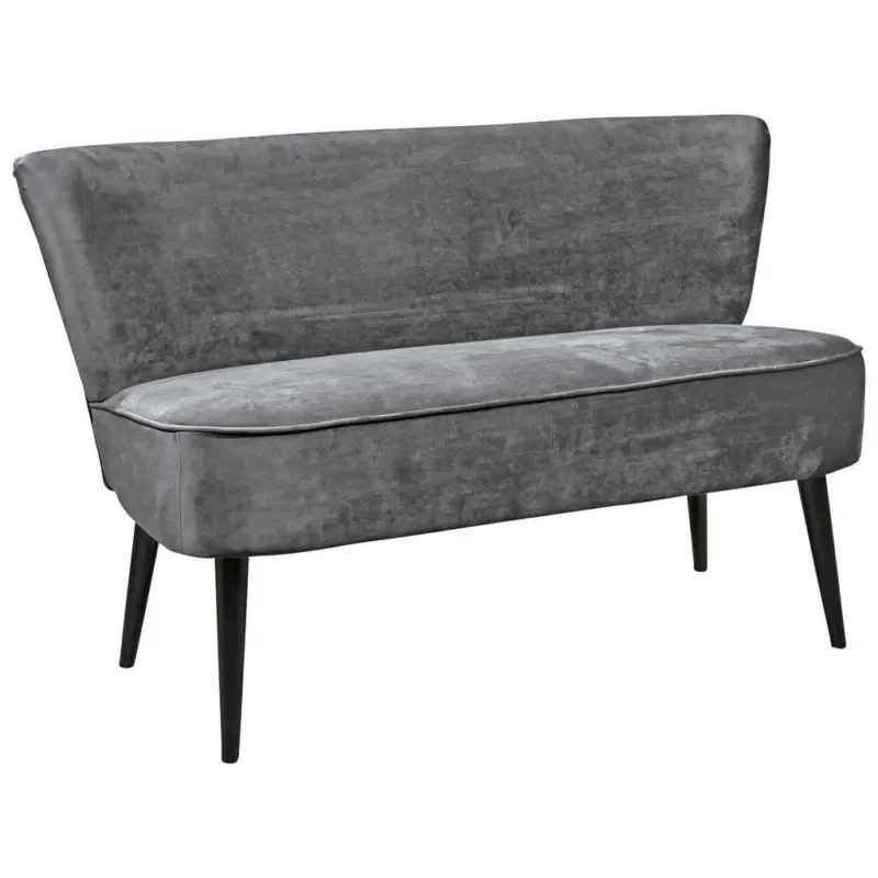 Sitzbank in Textil, Holzwerkstoff Grau