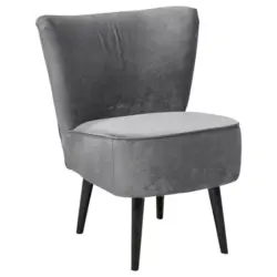 Sessel in Mikrovelours Grau