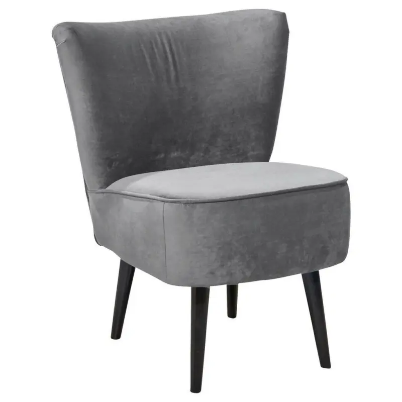 Sessel in Mikrovelours Grau