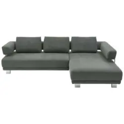 Ecksofa in Chenille Grau