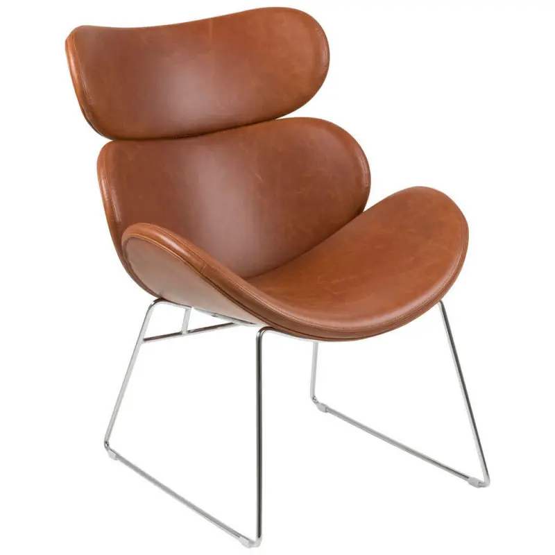Sessel in Lederlook Cognac