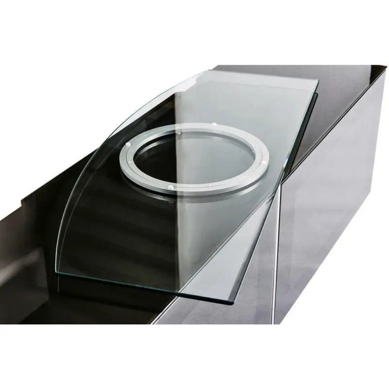 Tv-Drehplatte in Klar, Alufarben