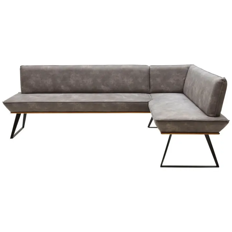 Eckbank 223/183 cm in Schwarz, Eichefarben, Graubraun