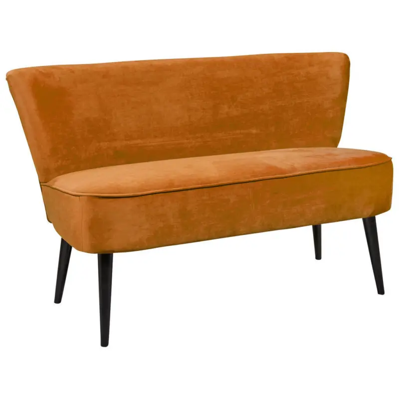 Polsterbank in Textil, Holzwerkstoff Goldfarben