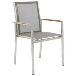 Stapelsessel in Metall, Textil Grau, Silberfarben